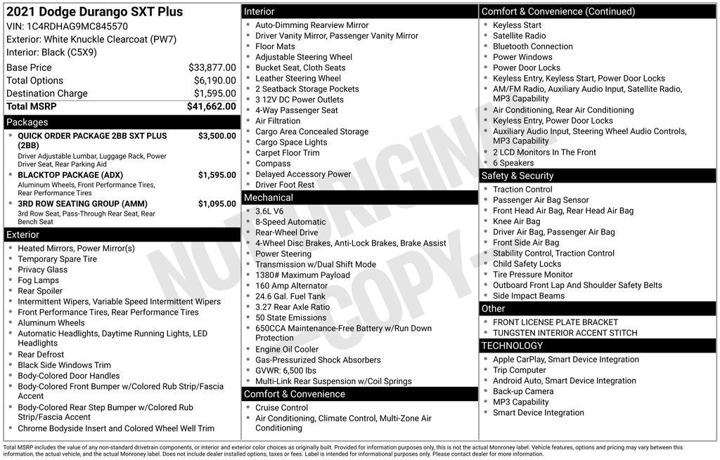 2021 Dodge Durango SXT Plus