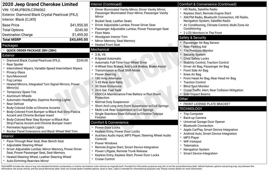 2020 Jeep Grand Cherokee Limited