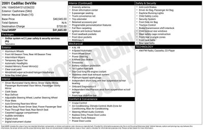 2001 Cadillac DeVille Base