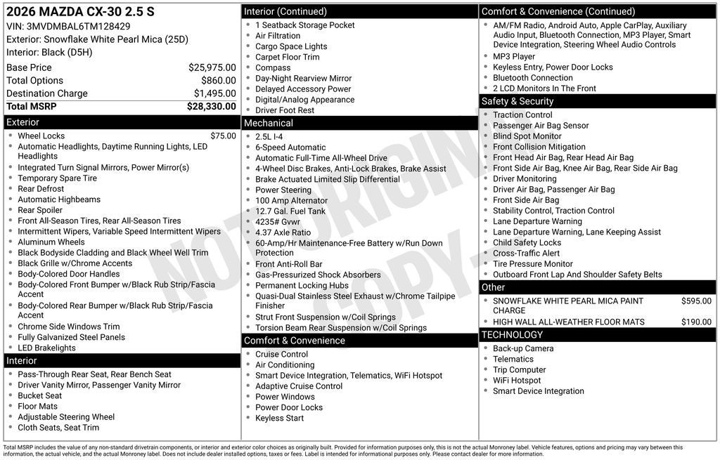 2026 Mazda Mazda CX-30 2.5 S