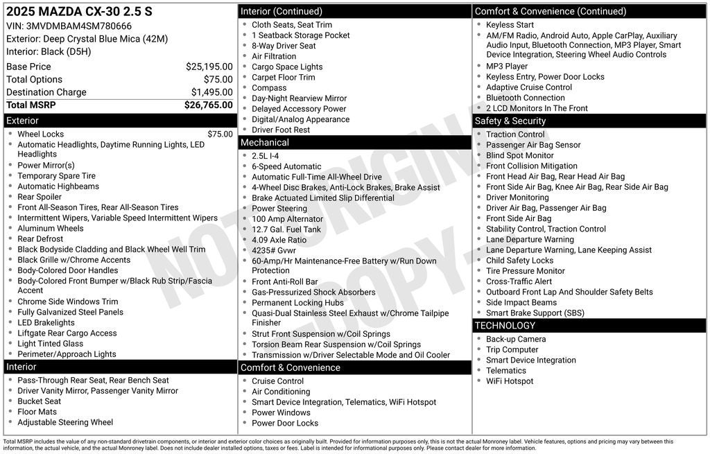 2025 Mazda Mazda CX-30 2.5 S