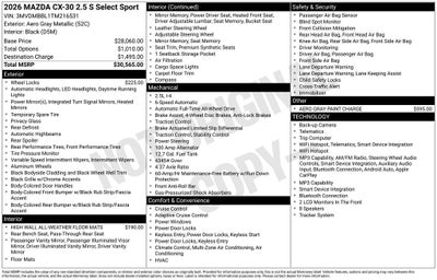 2026 Mazda Mazda CX-30 2.5 S Select Sport AWD