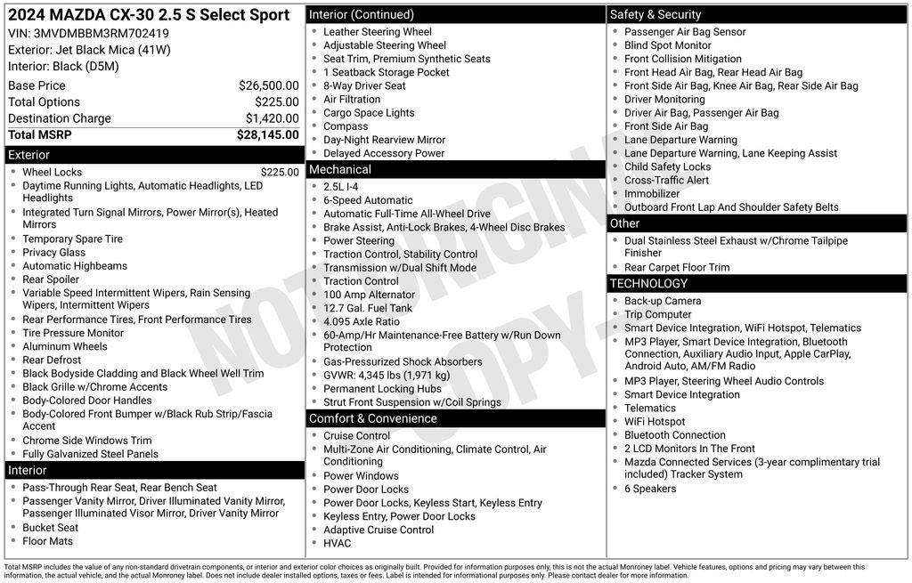 2024 Mazda Mazda CX-30 2.5 S Select Sport