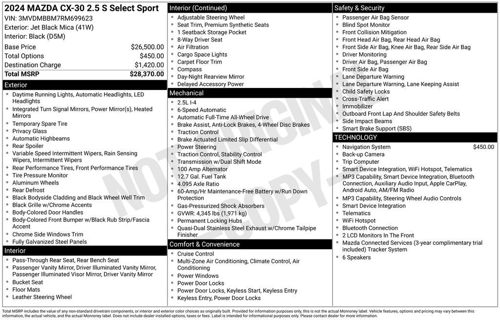 2024 Mazda Mazda CX-30 2.5 S Select Sport