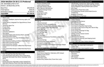 2026 Mazda Mazda CX-30 CX-30 2.5 S PF AWD