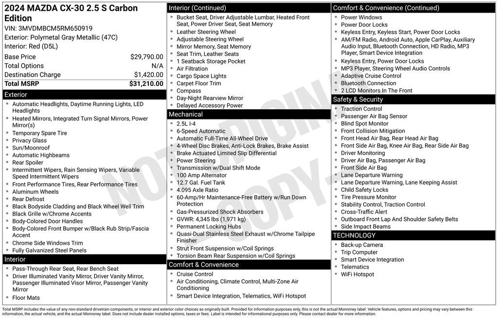 2024 Mazda Mazda CX-30 2.5 S Carbon Edition