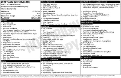 2023 Toyota Camry Hybrid LE