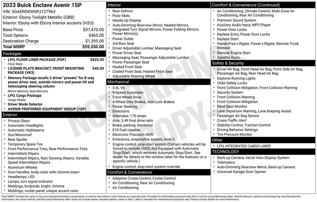 2023 Buick Enclave Avenir