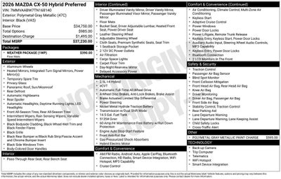 2026 Mazda Mazda CX-50 Hybrid Preferred AWD