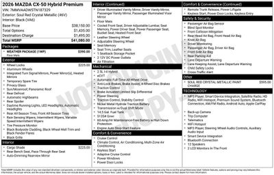 2026 Mazda Mazda CX-50 Hybrid Premium AWD
