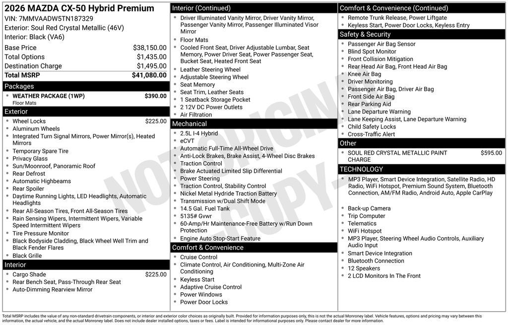 2026 Mazda Mazda CX-50 Hybrid Premium AWD