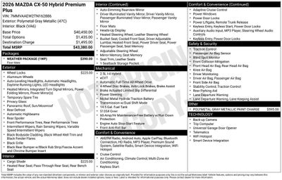 2026 Mazda Mazda CX-50 Hybrid Premium Plus AWD