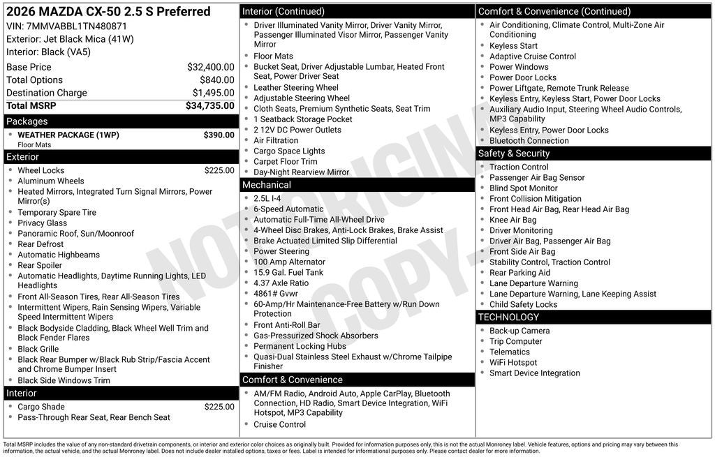 2026 Mazda Mazda CX-50 2.5 S Preferred AWD