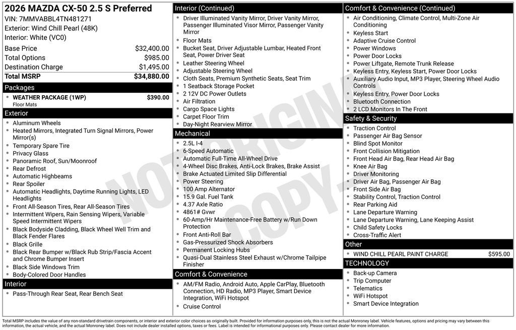 2026 Mazda Mazda CX-50 2.5 S Preferred AWD