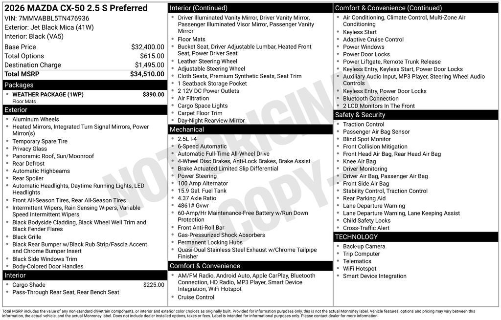 2026 Mazda Mazda CX-50 2.5 S Preferred AWD