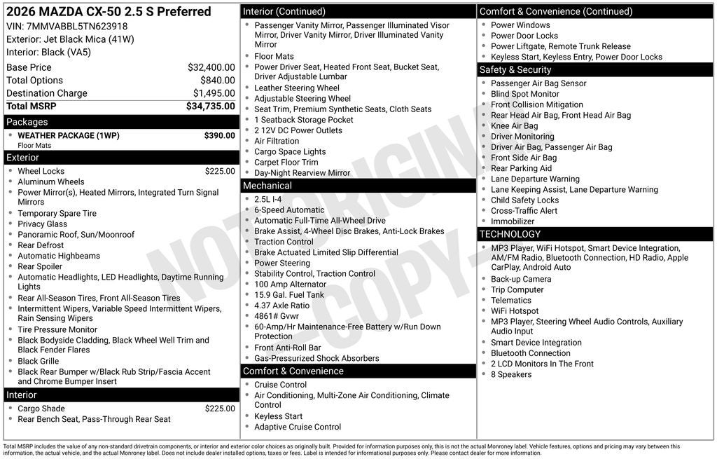 2026 Mazda Mazda CX-50 2.5 S Preferred AWD