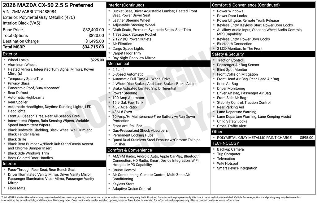 2026 Mazda Mazda CX-50 2.5 S Preferred AWD