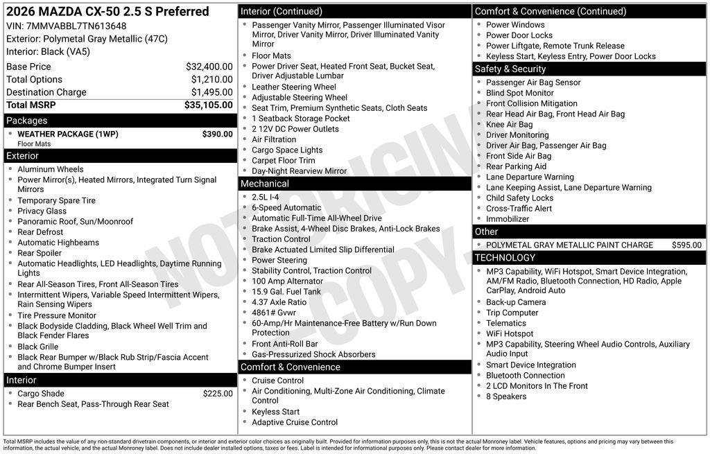 2026 Mazda Mazda CX-50 2.5 S Preferred AWD