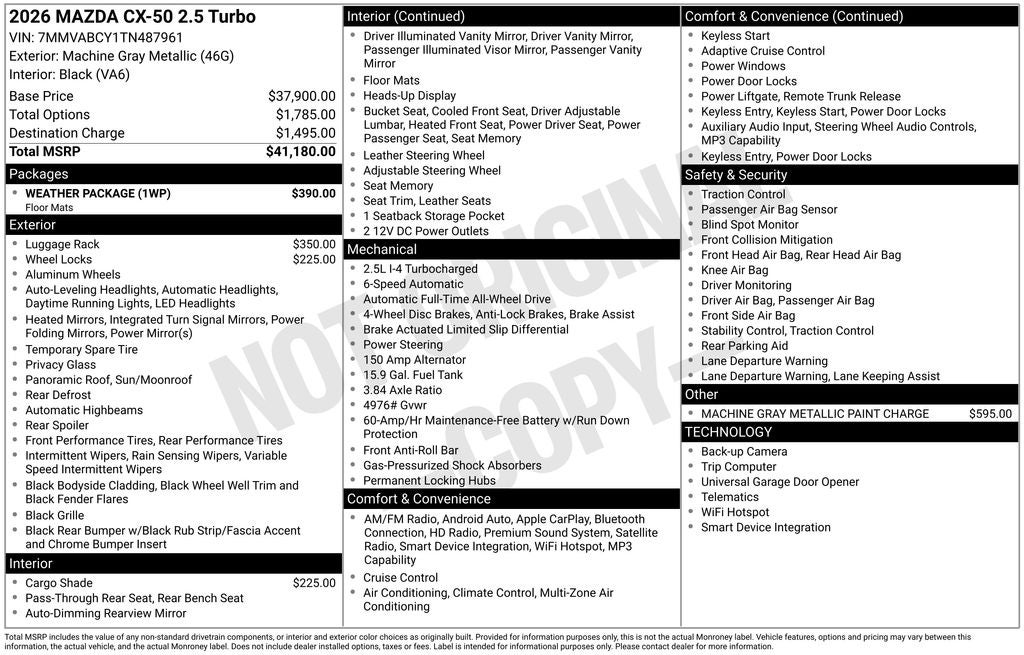 2026 Mazda Mazda CX-50 2.5 Turbo AWD