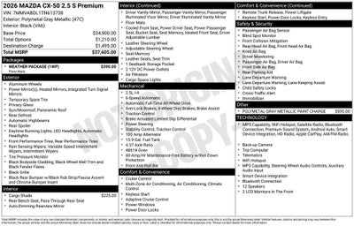 2026 Mazda Mazda CX-50 2.5 S Premium AWD