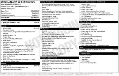 2026 Mazda Mazda CX-50 2.5 S Premium AWD
