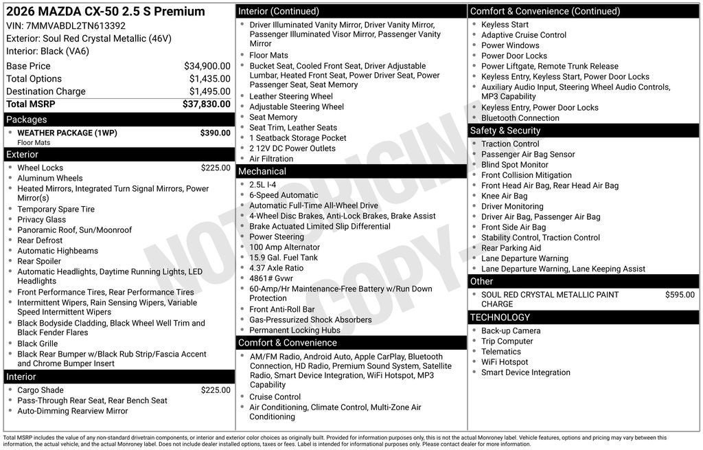 2026 Mazda Mazda CX-50 2.5 S Premium AWD