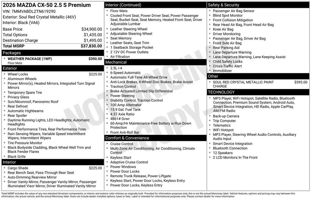 2026 Mazda Mazda CX-50 2.5 S Premium AWD