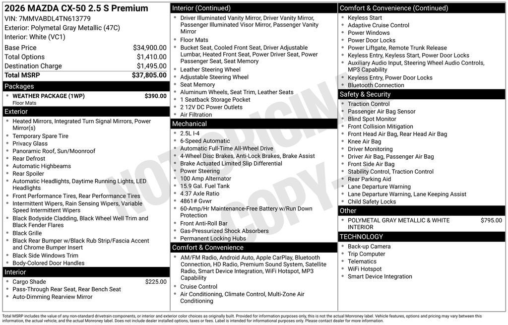 2026 Mazda Mazda CX-50 2.5 S Premium AWD
