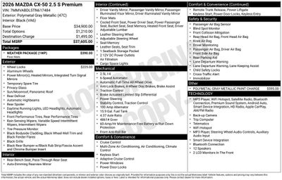 2026 Mazda Mazda CX-50 2.5 S Premium AWD