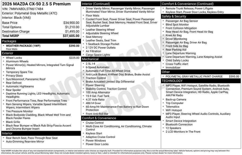 2026 Mazda Mazda CX-50 2.5 S Premium AWD