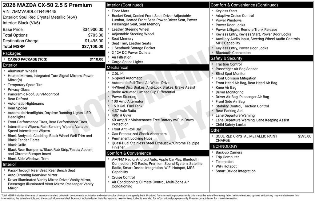 2026 Mazda Mazda CX-50 2.5 S Premium AWD