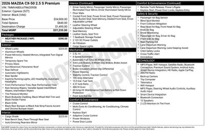 2026 Mazda Mazda CX-50 2.5 S Premium AWD