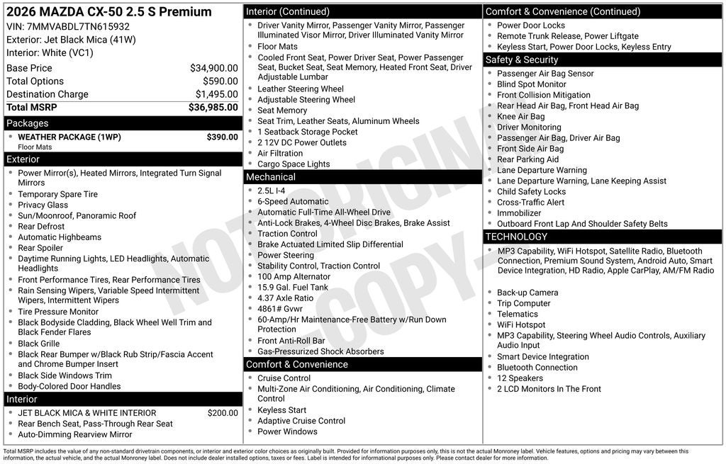 2026 Mazda Mazda CX-50 2.5 S Premium AWD