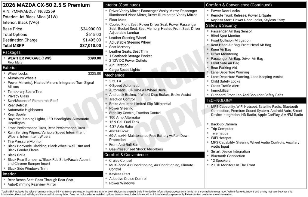 2026 Mazda Mazda CX-50 2.5 S Premium AWD