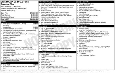 2026 Mazda Mazda CX-50 2.5 Turbo Premium Plus AWD