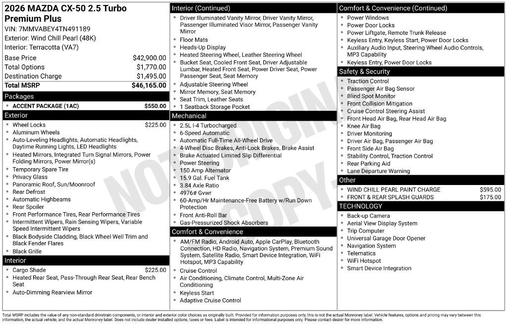 2026 Mazda Mazda CX-50 2.5 Turbo Premium Plus