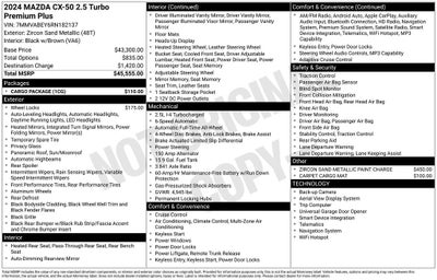 2024 Mazda Mazda CX-50 2.5 Turbo Premium Plus Package