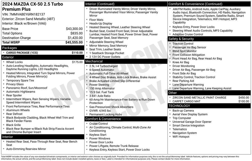 2024 Mazda Mazda CX-50 2.5 Turbo Premium Plus Package