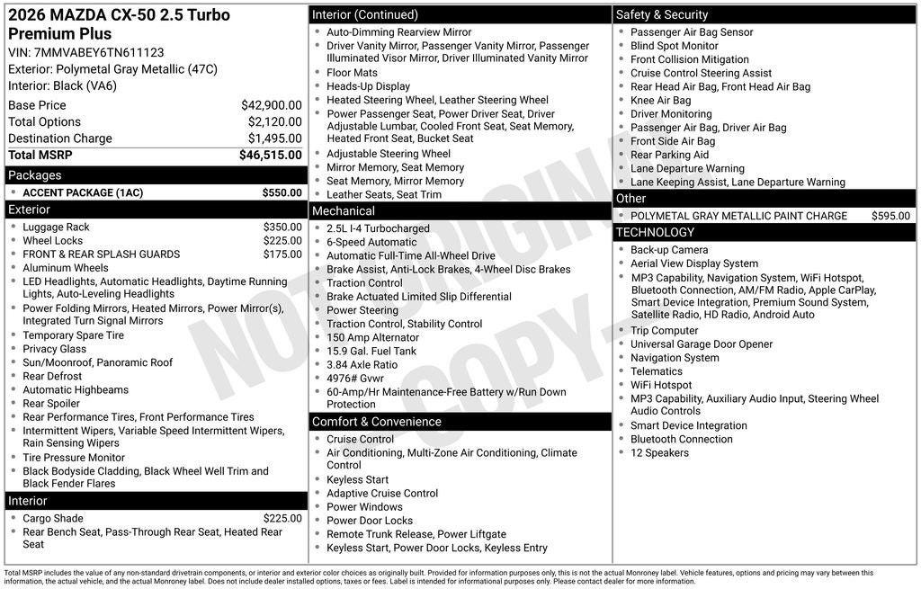 2026 Mazda Mazda CX-50 2.5 Turbo Premium Plus AWD
