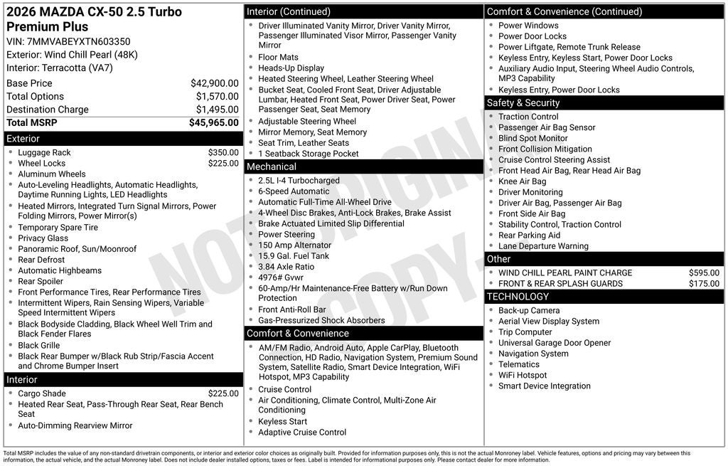 2026 Mazda Mazda CX-50 2.5 Turbo Premium Plus AWD