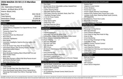 2026 Mazda Mazda CX-50 2.5 S Meridian Edition AWD