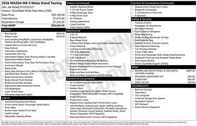 2026 Mazda Mazda MX-5 Miata Grand Touring