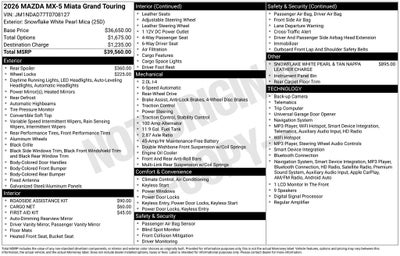 2026 Mazda Mazda MX-5 Miata Grand Touring