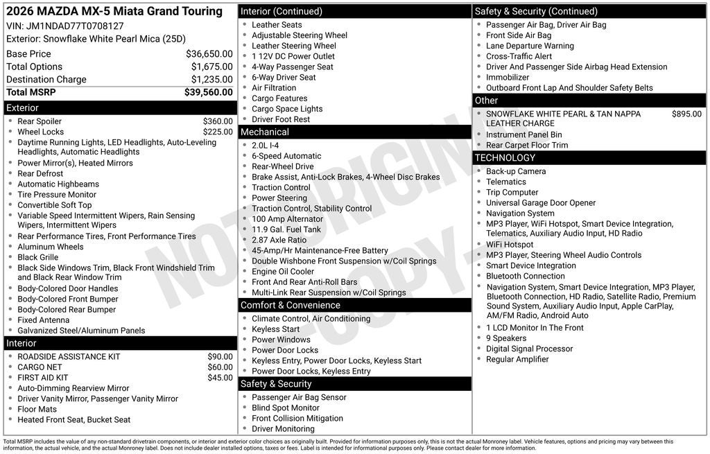 2026 Mazda Mazda MX-5 Miata Grand Touring