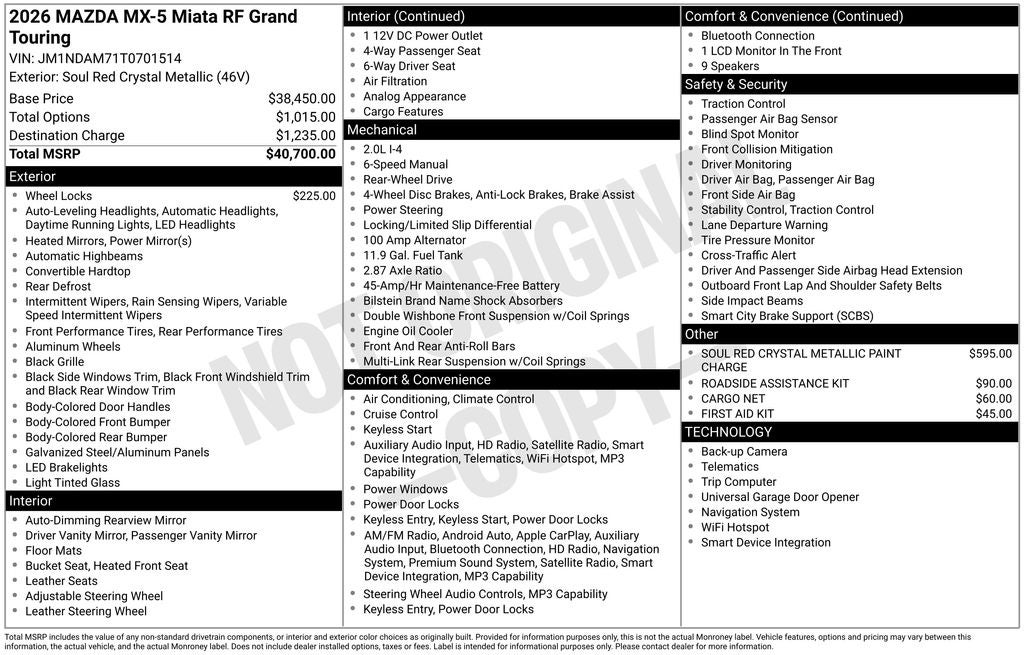 2026 Mazda Mazda MX-5 Miata RF Grand Touring