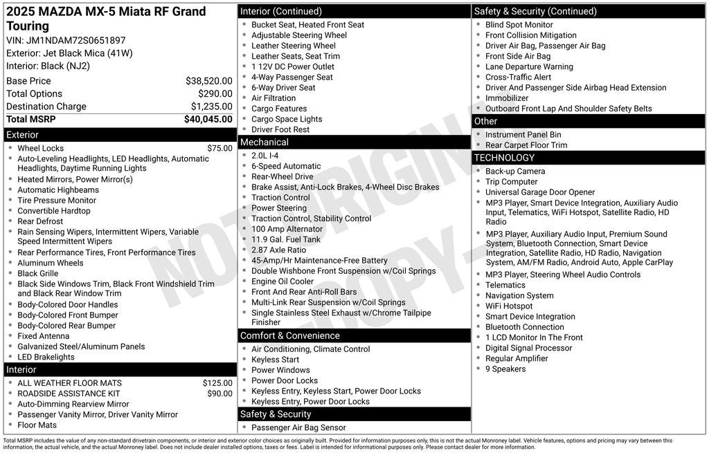 2025 Mazda Mazda MX-5 Miata RF Grand Touring