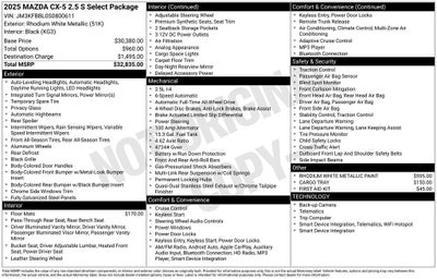 2025 Mazda Mazda CX-5 2.5 S Select AWD