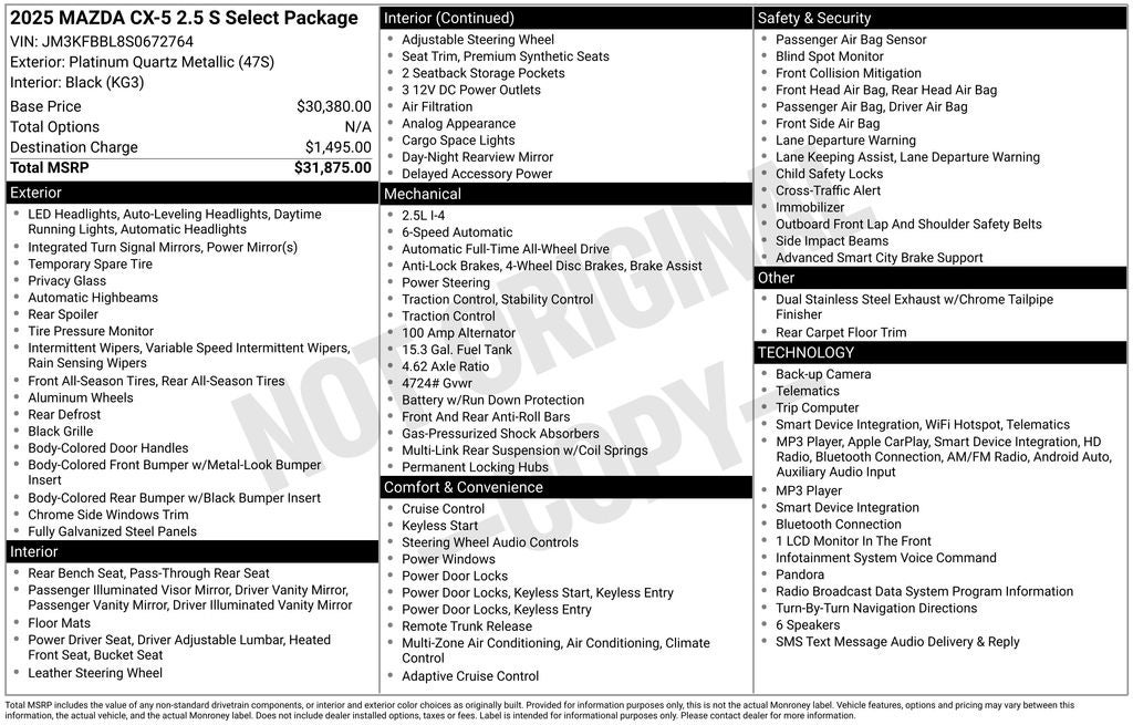 2025 Mazda Mazda CX-5 2.5 S Select Package