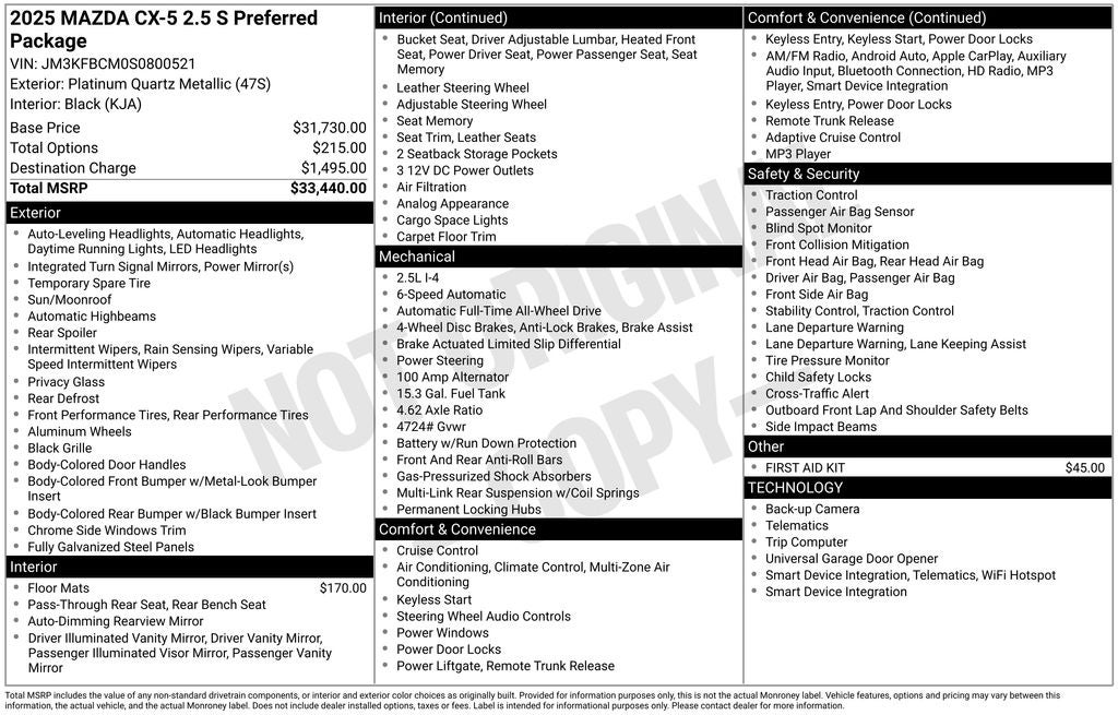 2025 Mazda Mazda CX-5 2.5 S Preferred AWD