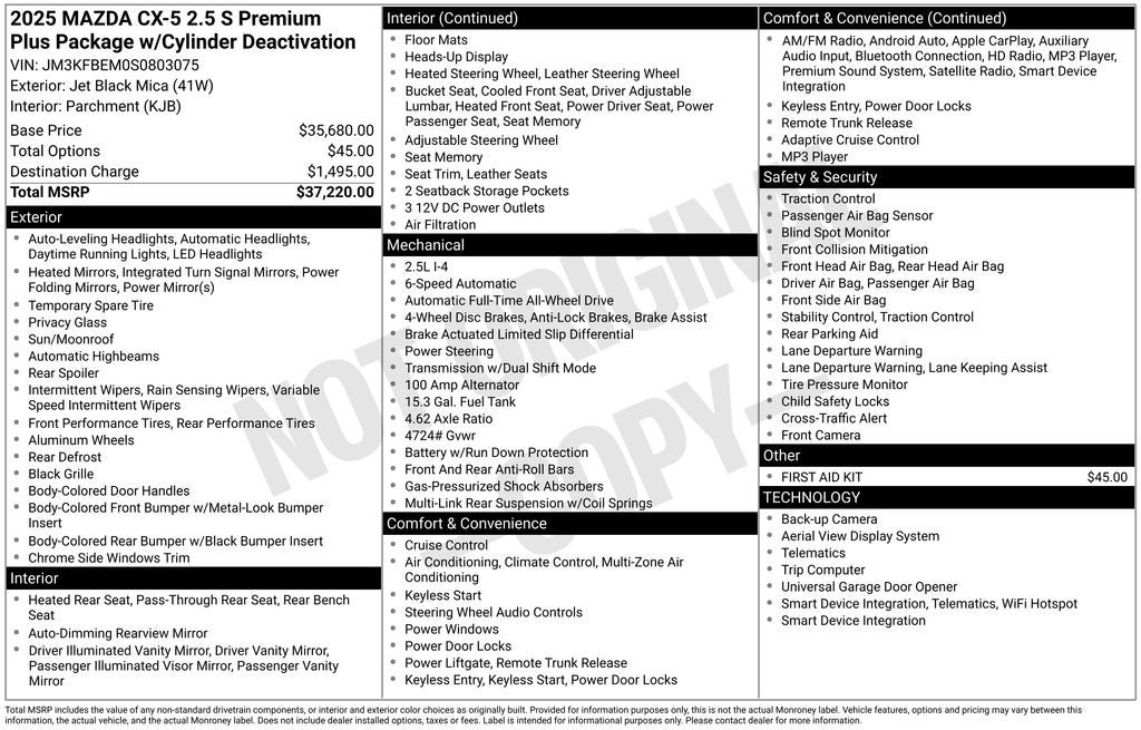 2025 Mazda Mazda CX-5 2.5 S Premium Plus AWD